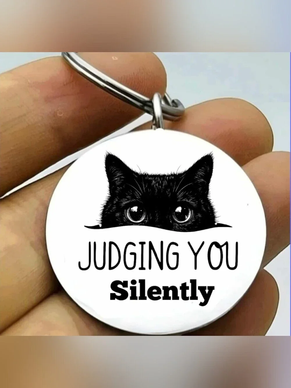 Kitty Cat Hot Judging Yoi Silently Hot Funny Cute Keychain